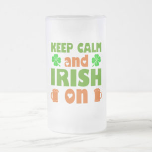 Taza De Cristal Esmerilado Día de San Patricio irlandés