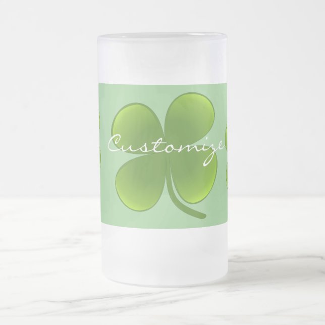 Taza De Cristal Esmerilado Día de San Patricio Shamrock Thunder_Cove (Centro)