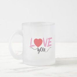 Taza De Cristal Esmerilado día de San Valentín