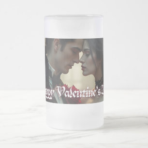 Taza De Cristal Esmerilado Día de San Valentín de Pasión Eterna