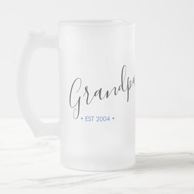 Taza De Cristal Esmerilado Día del abuelo año establecido (Izquierda)