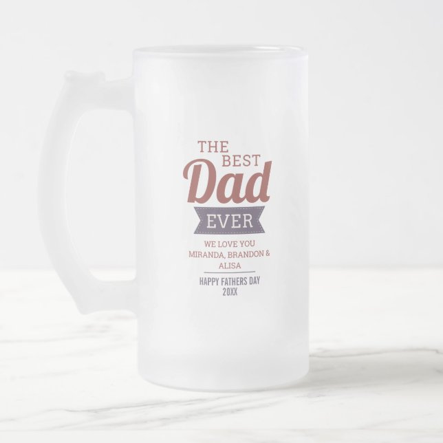 Taza De Cristal Esmerilado Día del mejor padre de todos los tiempos (Izquierda)