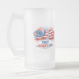Taza De Cristal Esmerilado Día del Padre Patriótico