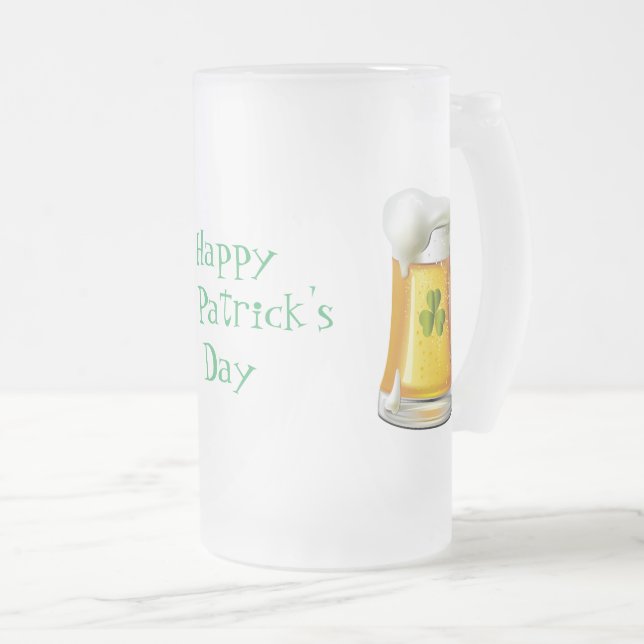 Taza De Cristal Esmerilado Día del Patrick (Anverso derecho)