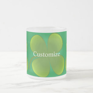 Taza De Cristal Esmerilado Día del Shamrock verde St Patrick