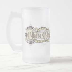 Taza De Cristal Esmerilado Día del Vino Blanco Rótulo