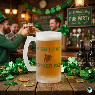 Taza De Cristal Esmerilado Día divertido de San Patricio: Irlandés, me gustar