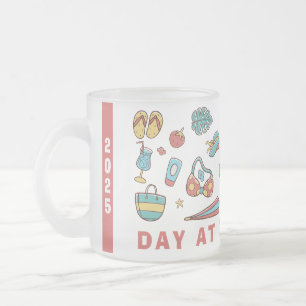 Taza De Cristal Esmerilado Día En La Playa - 2025