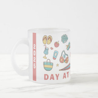 Taza De Cristal Esmerilado Día En La Playa - 2025