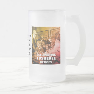 TAZA DE CRISTAL ESMERILADO DÍA PERSONALIZADO DE LOS AVIADORES DE TUSKEGEE