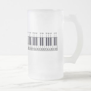 Taza De Cristal Esmerilado Diagrama del teclado de piano