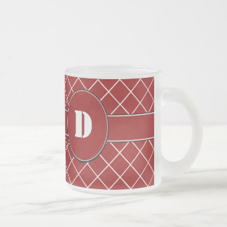 Taza De Cristal Esmerilado Diamante rojo monogramado