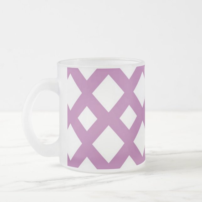 Taza De Cristal Esmerilado Diamantes blancos en la lavanda (Izquierda)