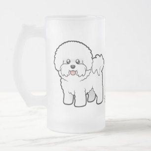 Taza De Cristal Esmerilado Dibujo animado Bichon Frise