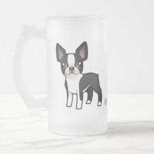 Taza De Cristal Esmerilado Dibujo animado Boston Terrier