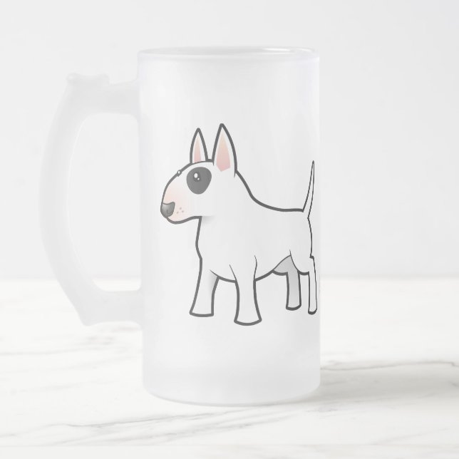 Taza De Cristal Esmerilado Dibujo animado bull terrier (Izquierda)
