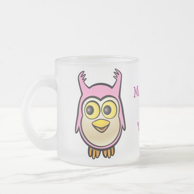 Taza De Cristal Esmerilado Dibujo animado rosado lindo modificado para (Izquierda)