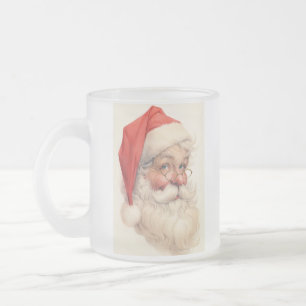 Taza De Cristal Esmerilado Dibujo de Santa Claus