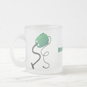 Taza De Cristal Esmerilado Dibujo divertido de una aspiradora linda