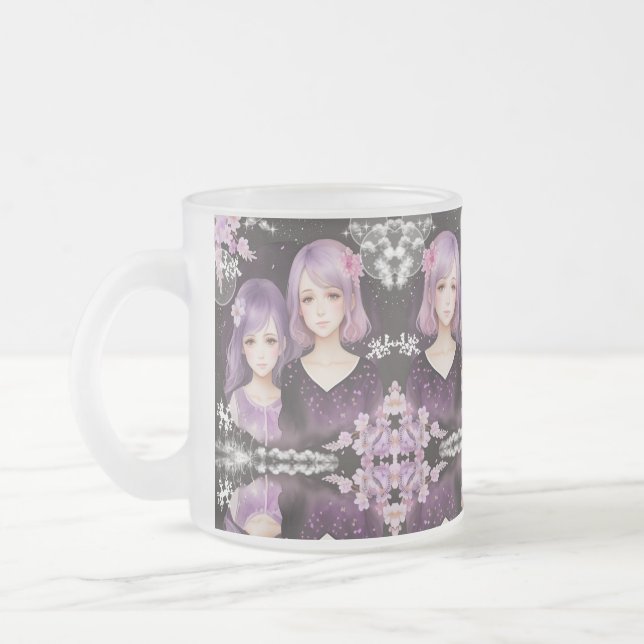 Taza De Cristal Esmerilado Die Schwestern Lavendel & Sakura (Izquierda)
