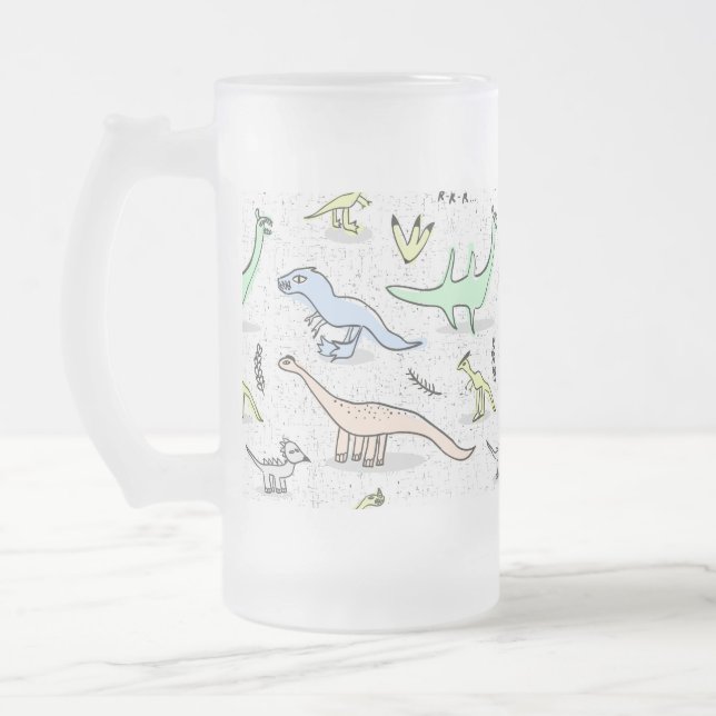Taza De Cristal Esmerilado Dinos (Izquierda)