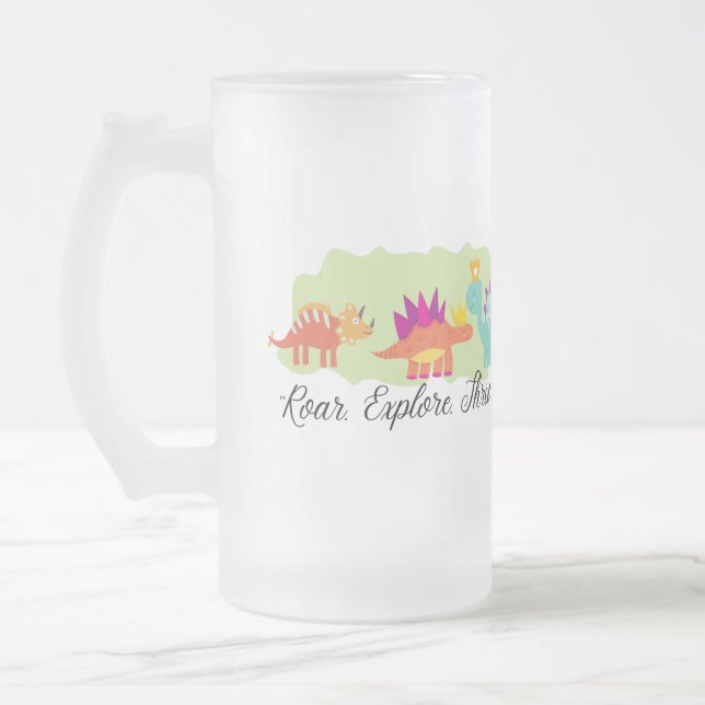 Taza De Cristal Esmerilado Dinosaurio (Izquierda)
