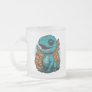 Taza De Cristal Esmerilado Dinosaurio de bebé lindo