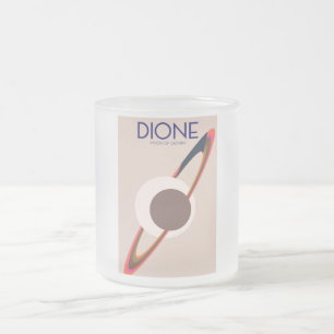 Taza De Cristal Esmerilado Dione - Luna de Saturno Arte Espacial
