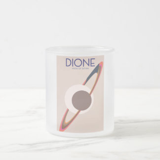 Taza De Cristal Esmerilado Dione - Luna De Saturno De Arte Espacial