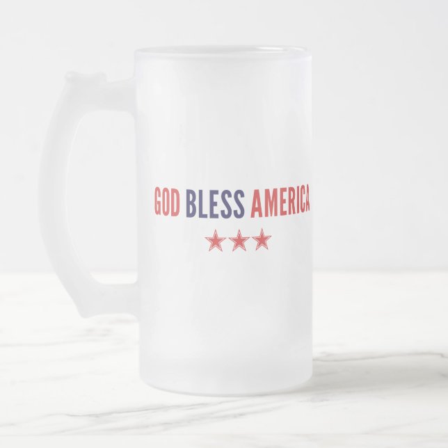 Taza De Cristal Esmerilado Dios bendiga a Estados Unidos (Izquierda)