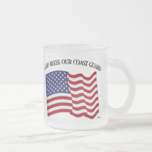 Taza De Cristal Esmerilado Dios bendiga a nuestra guardia costera con la band