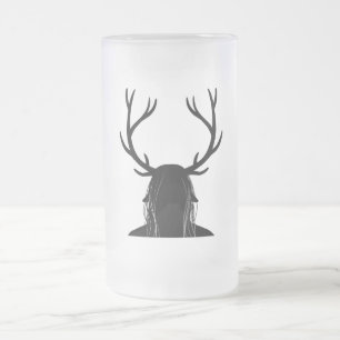 Taza De Cristal Esmerilado Dios de cuernos