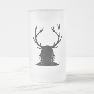 Taza De Cristal Esmerilado Dios de cuernos