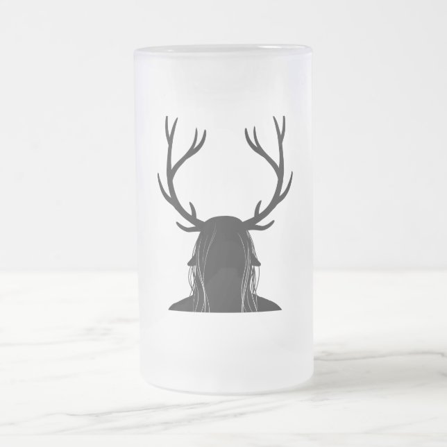 Taza De Cristal Esmerilado Dios de cuernos (Centro)