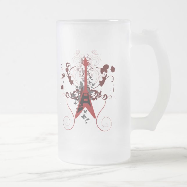 Taza De Cristal Esmerilado Dios de la guitarra (Derecha)