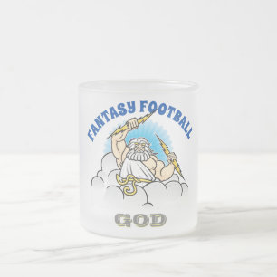 Taza De Cristal Esmerilado DIOS del fútbol de la fantasía