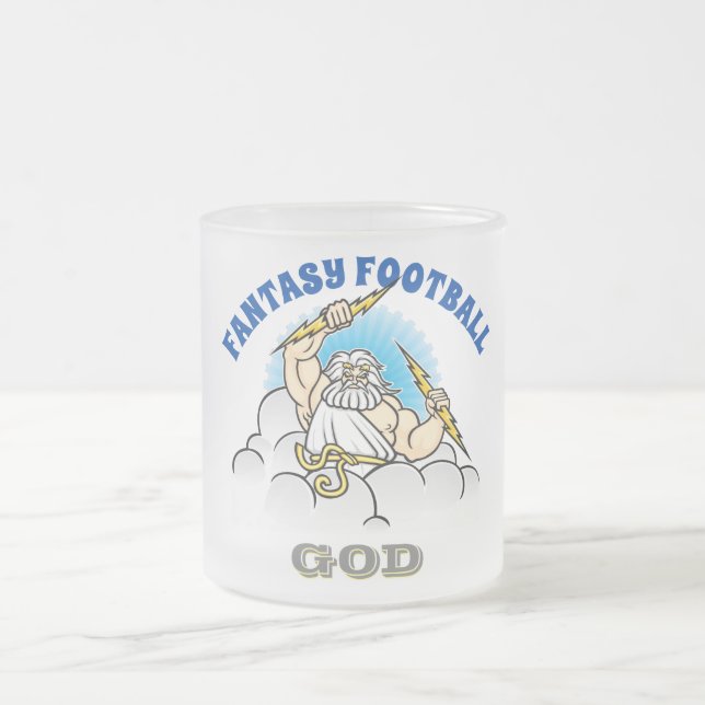 Taza De Cristal Esmerilado DIOS del fútbol de la fantasía (Centro)