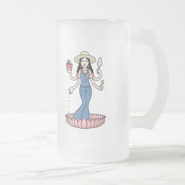 Taza De Cristal Esmerilado Diosa del jardín (Derecha)
