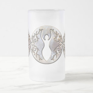 Taza De Cristal Esmerilado Diosa del Moonstone de la luna de Tiple