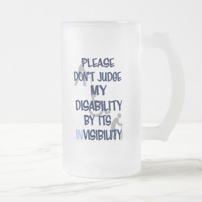Taza De Cristal Esmerilado Discapacidad/INvisibilidad...RSD/CRPS Vidrio escar (Derecha)