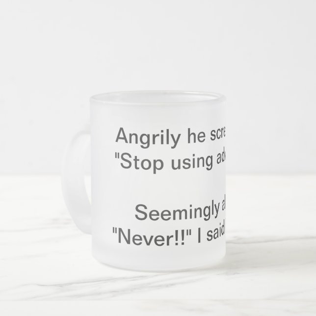 Taza De Cristal Esmerilado Discusión del adverbio (Anverso izquierdo)
