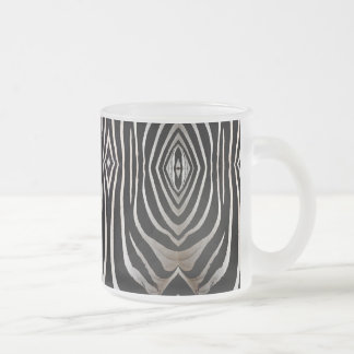 Taza De Cristal Esmerilado Diseño abstracto de piel de cebra