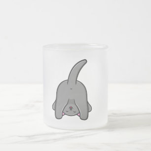 TAZA DE CRISTAL ESMERILADO DISEÑO ATRÁS DE GATO INFANTIL