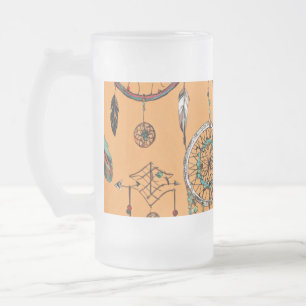 Taza De Cristal Esmerilado Diseño Boho Dreamer