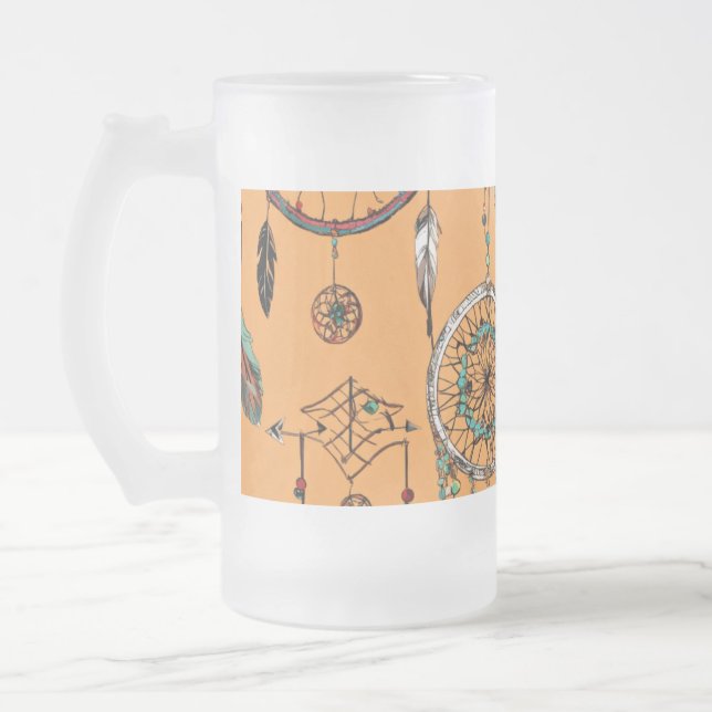 Taza De Cristal Esmerilado Diseño Boho Dreamer (Izquierda)