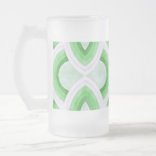 Taza De Cristal Esmerilado Diseño de arcoíris retro elegante en verde menta y