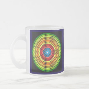 Taza De Cristal Esmerilado Diseño de arte de mandala abstracto punteado-65904