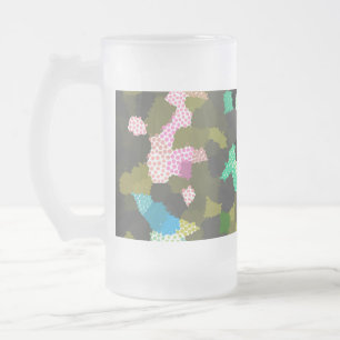 Taza De Cristal Esmerilado Diseño de Camuflaje de Olivas Estrechado