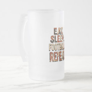 Taza De Cristal Esmerilado Diseño de fanático de fútbol clásico   Gráfico ret