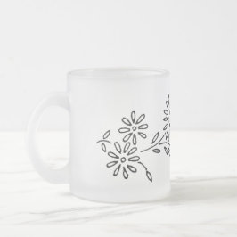 TAZA DE CRISTAL ESMERILADO DISEÑO DE FLORALES DE LOTES